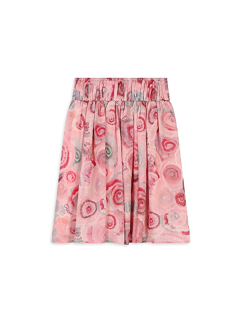 Little Girl's & Ceremonie Spiral Print Skirt