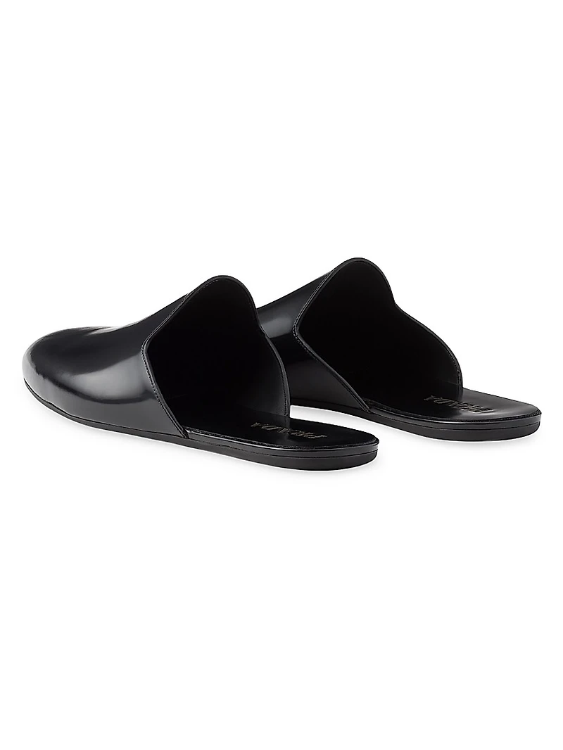Brushed Leather Slippers