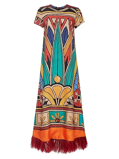 Swing Dress with Feathers