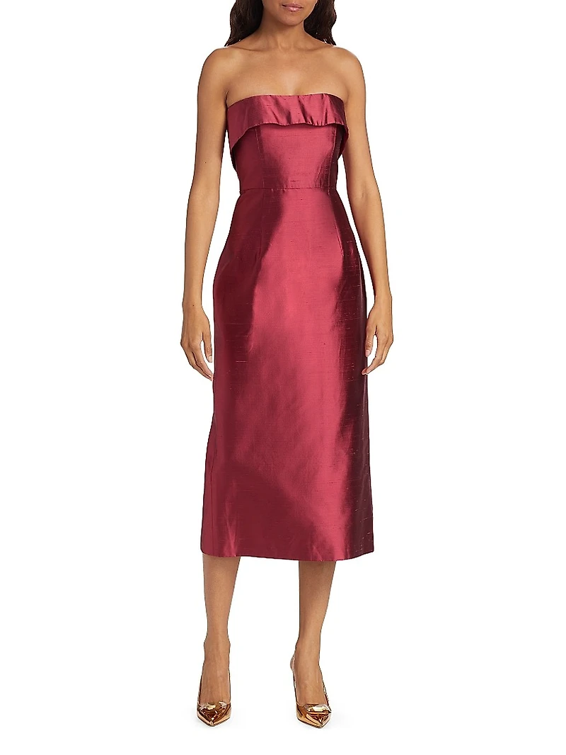 Novella Satin Column Cocktail Dress