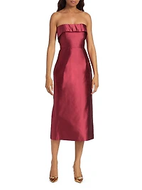 Novella Satin Column Cocktail Dress
