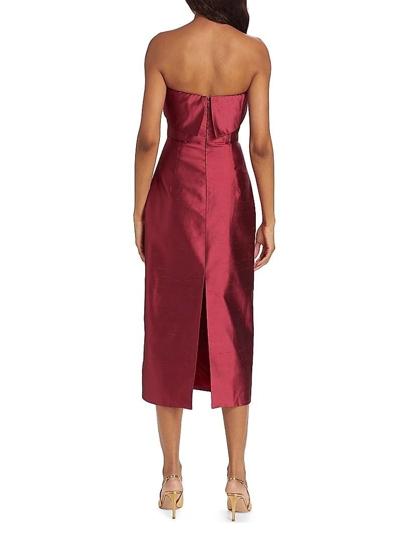 Novella Satin Column Cocktail Dress