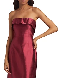 Novella Satin Column Cocktail Dress