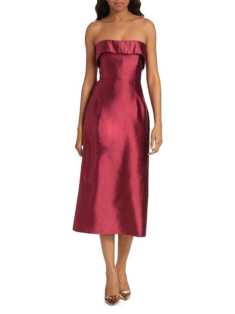Novella Satin Column Cocktail Dress