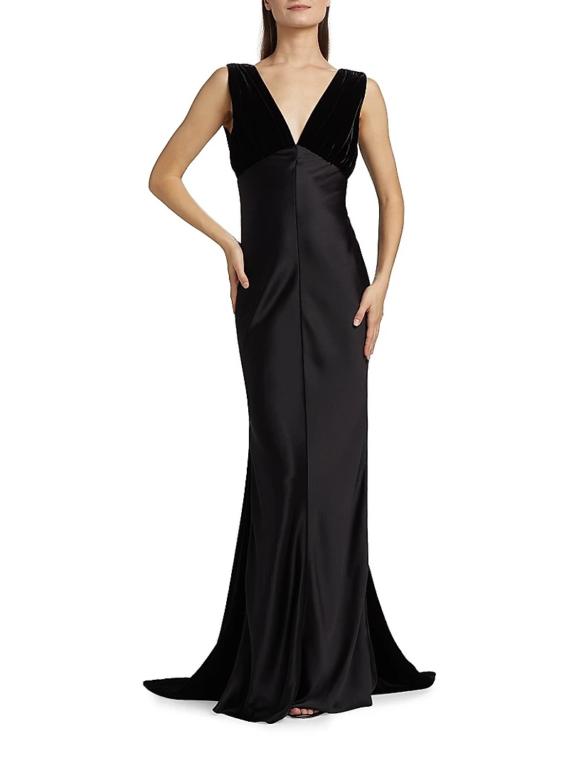 Sabina Silk Sleeveless Gown