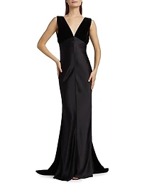 Sabina Silk Sleeveless Gown