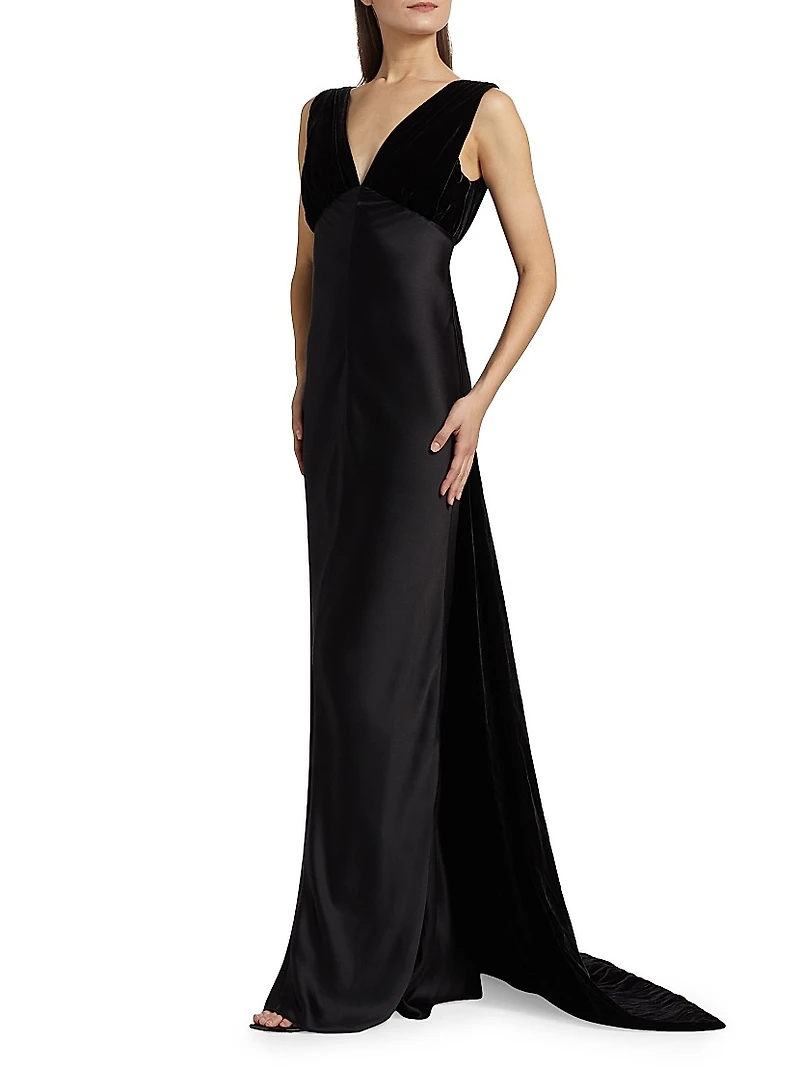 Sabina Silk Sleeveless Gown