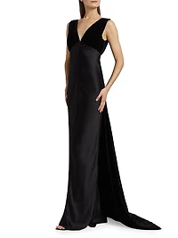 Sabina Silk Sleeveless Gown