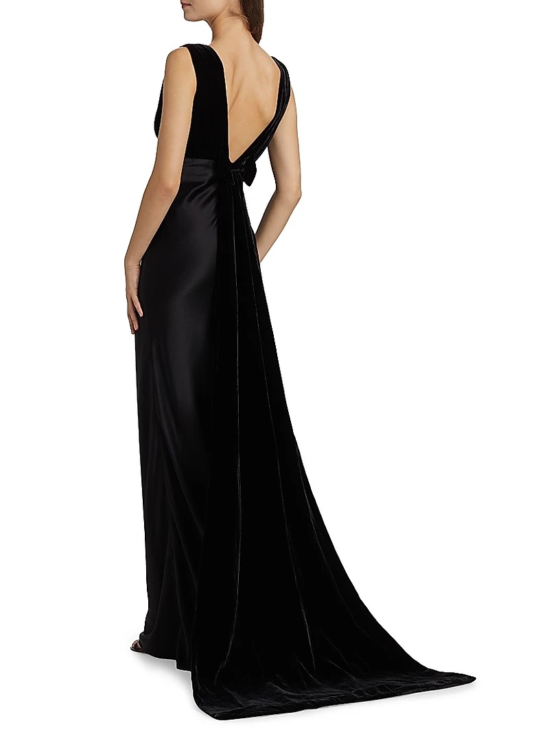 Sabina Silk Sleeveless Gown