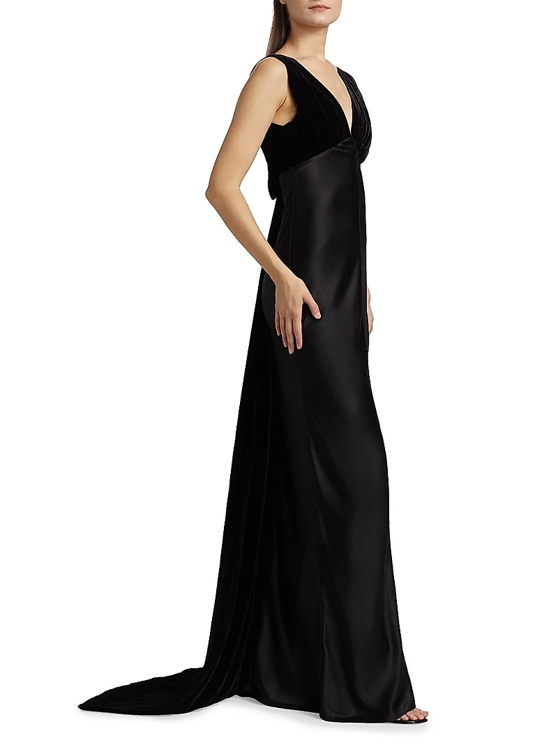 Sabina Silk Sleeveless Gown