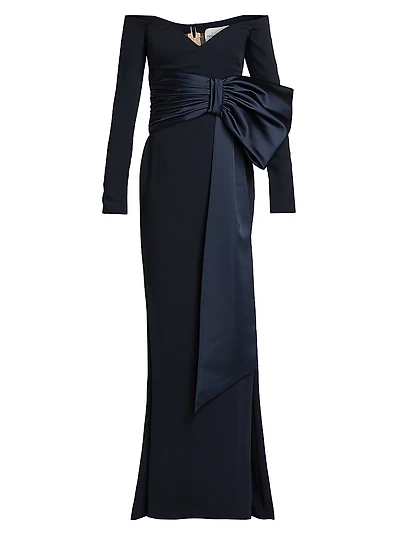 Kate Bow Off-the-Shoulder Gown