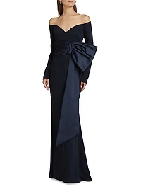 Kate Bow Off-the-Shoulder Gown
