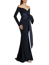 Kate Bow Off-the-Shoulder Gown