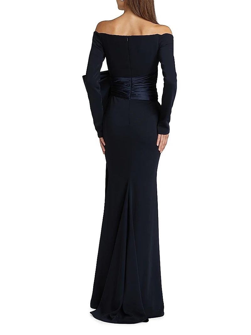 Kate Bow Off-the-Shoulder Gown