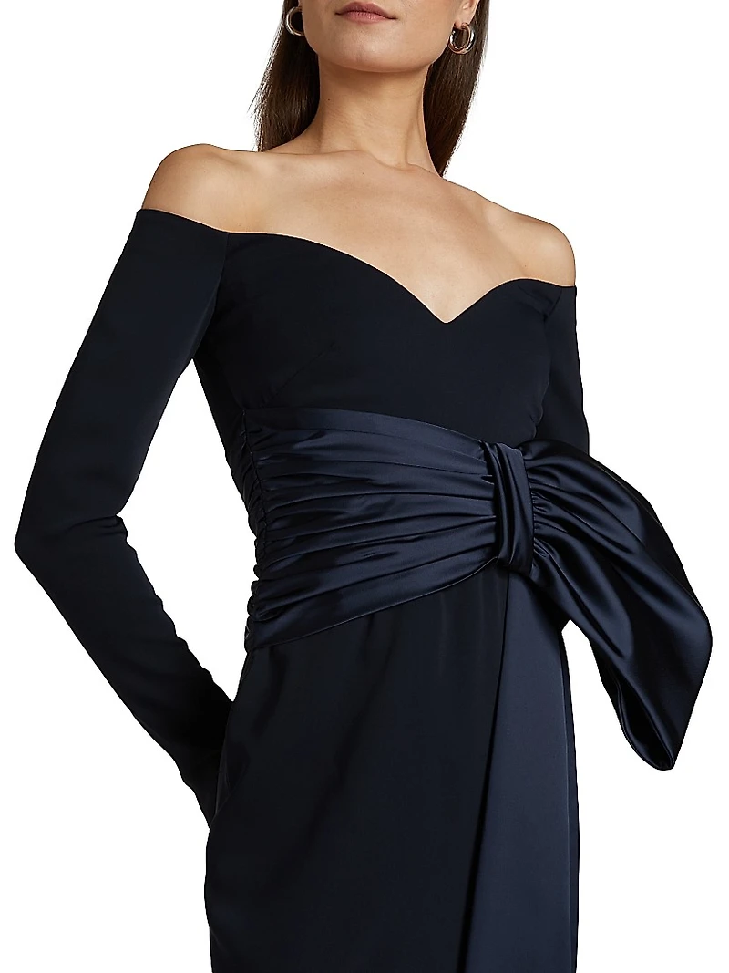 Kate Bow Off-the-Shoulder Gown