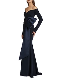 Kate Bow Off-the-Shoulder Gown