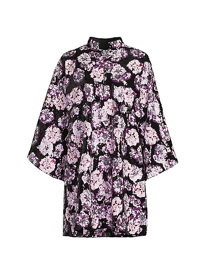 Floral Sequined Mini Caftan