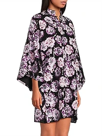 Floral Sequined Mini Caftan