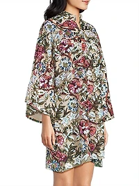 Floral Sequined Mini Kaftan
