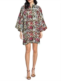 Floral Sequined Mini Kaftan
