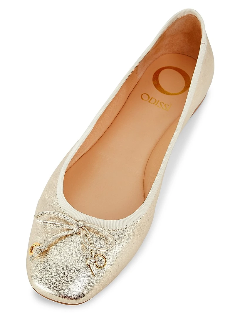 Lou Bow-Embellished Ballet Flats