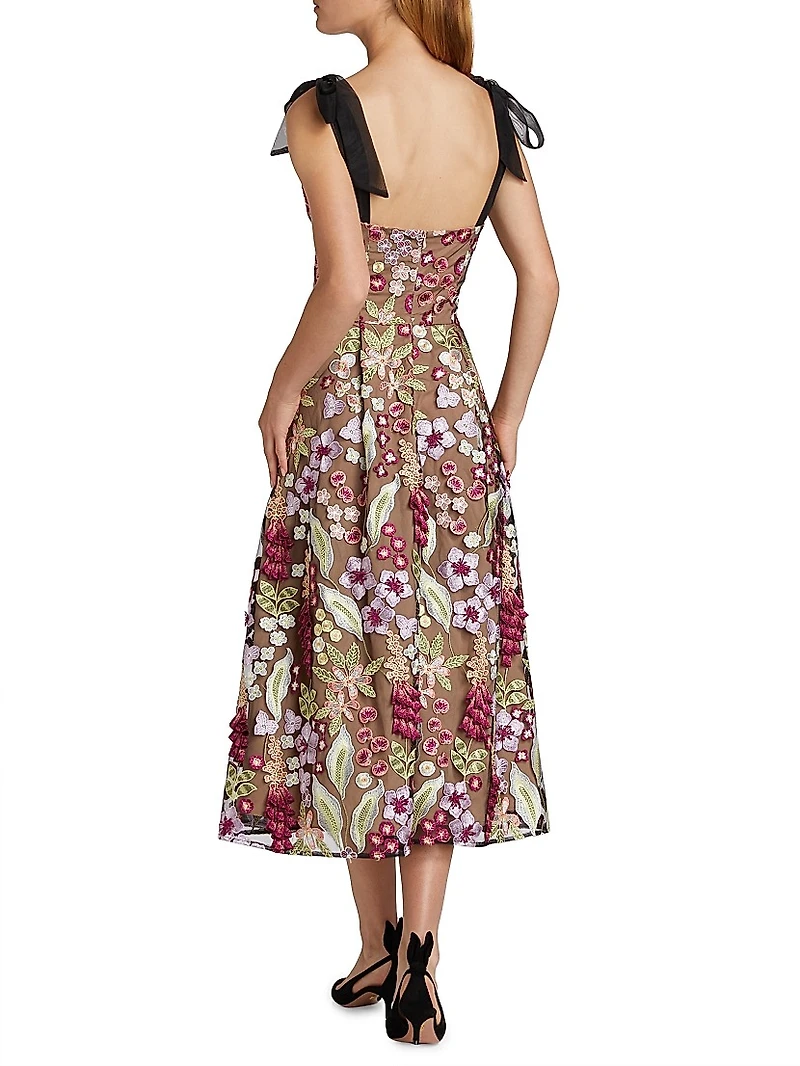 Joliette Floral Embroidered Midi-Dress