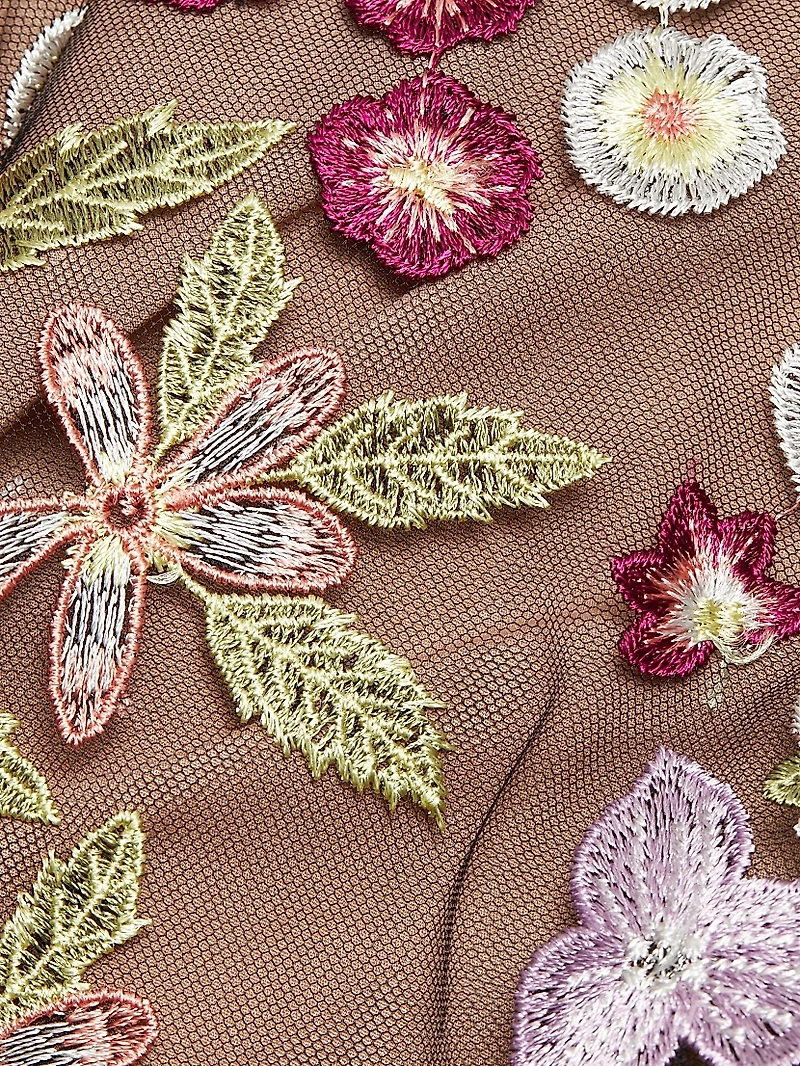 Joliette Floral Embroidered Midi-Dress