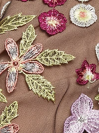 Joliette Floral Embroidered Midi-Dress