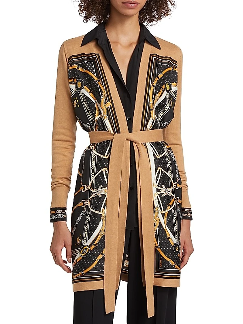 Beverly Silk Panel Cardigan