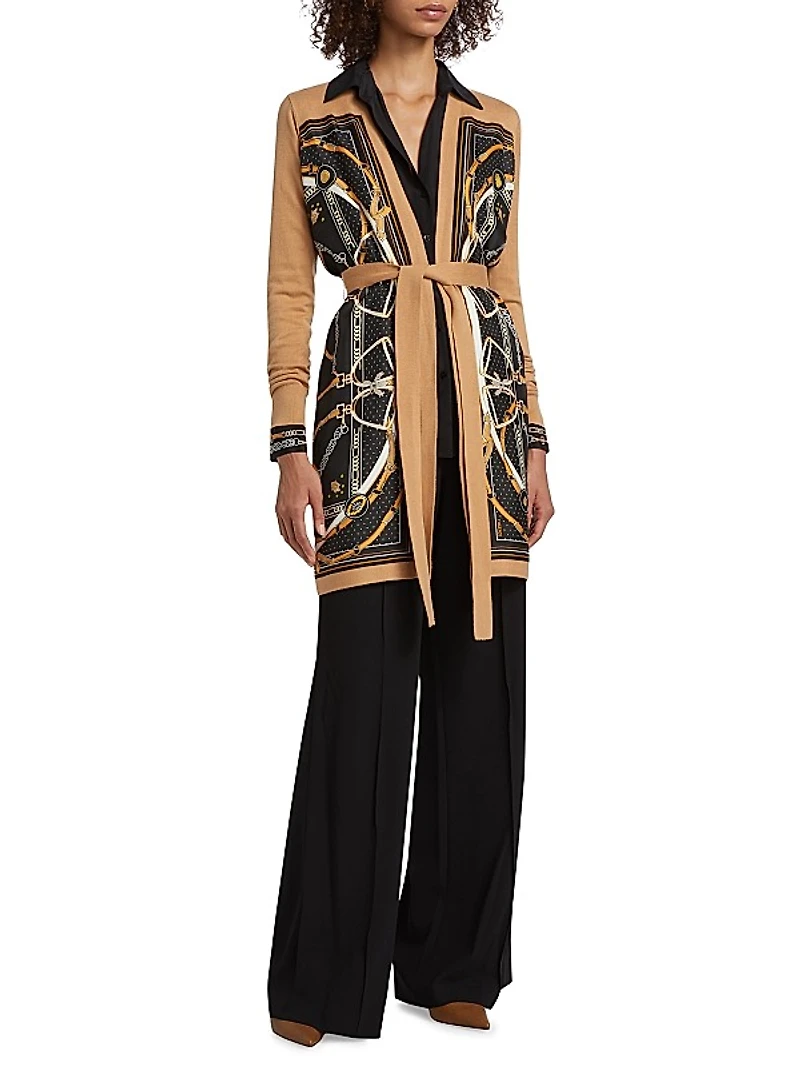 Beverly Silk Panel Cardigan