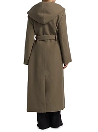 Wool Hooded Wrap Coat