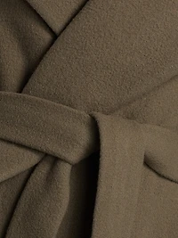 Wool Hooded Wrap Coat