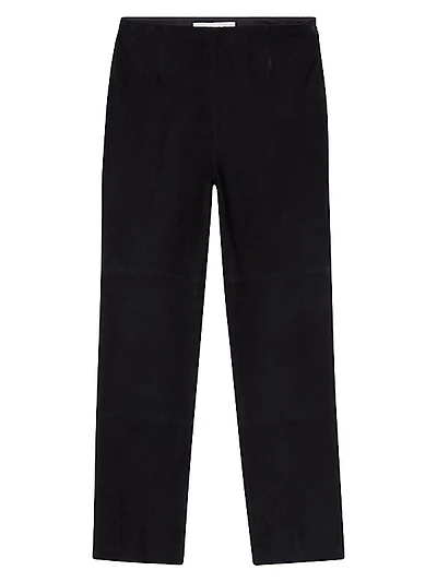 Suede High-Waist Trousers