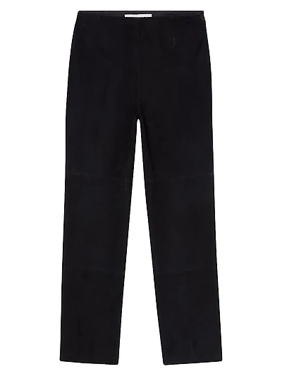 Suede High-Waist Trousers
