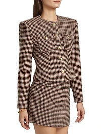 Jerry Houndstooth Wool-Blend Jacket
