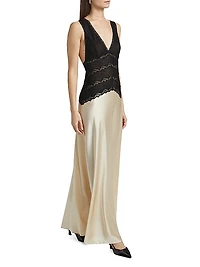Nalla Lace Silk Maxi Dress