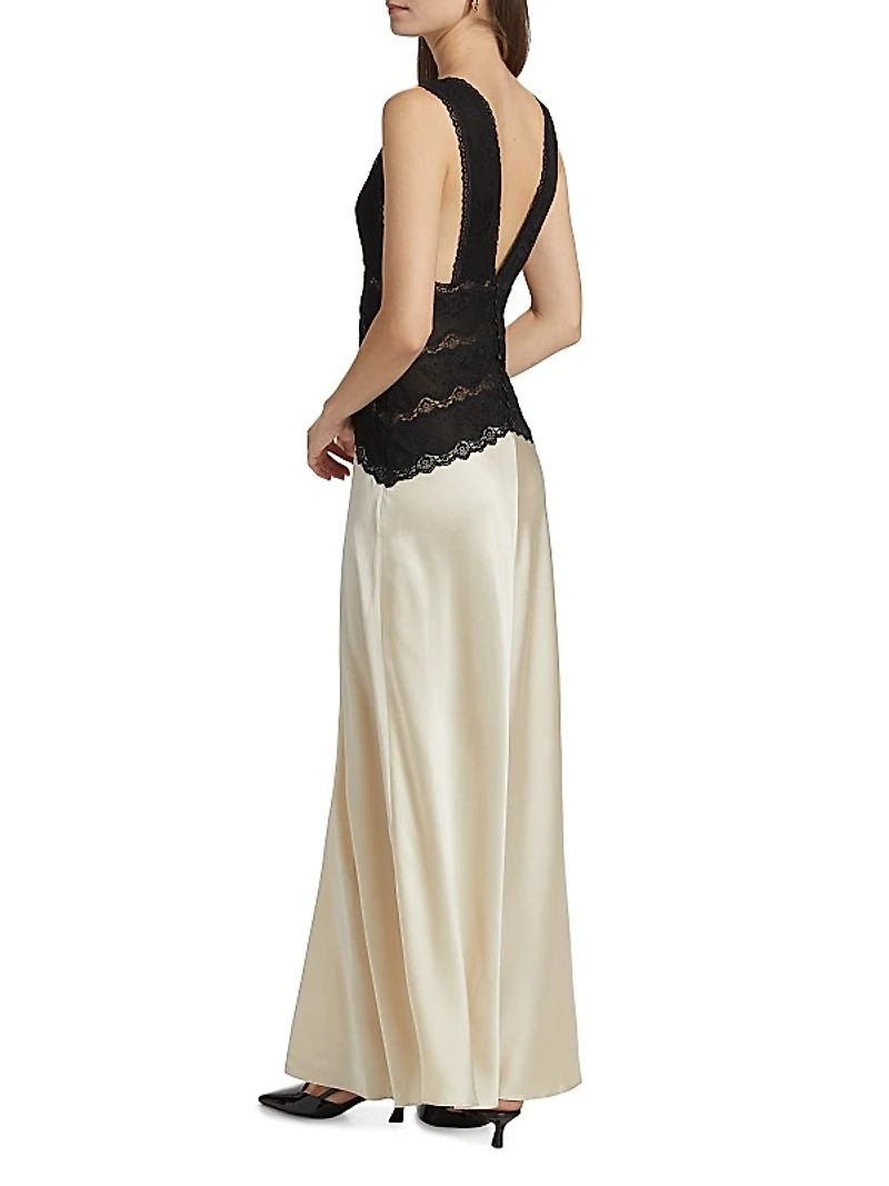 Nalla Lace Silk Maxi Dress