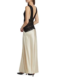 Nalla Lace Silk Maxi Dress