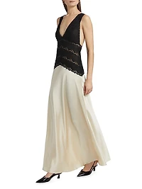 Nalla Lace Silk Maxi Dress