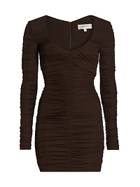 Julisa Ruched Long-Sleeve Minidress