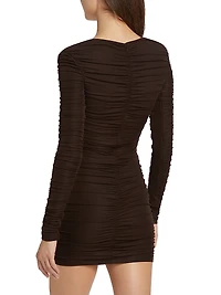 Julisa Ruched Long-Sleeve Minidress
