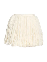 Fringes Wool Miniskirt