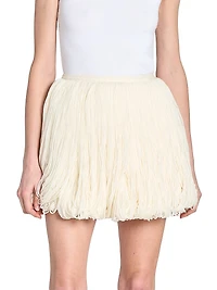Fringes Wool Miniskirt