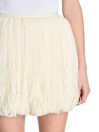 Fringes Wool Miniskirt