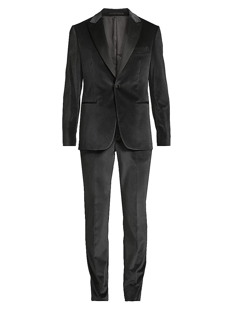 Satin-Lapel Velvet Tuxedo