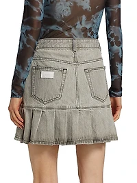 Future Apparel Denim Pleated Miniskirt