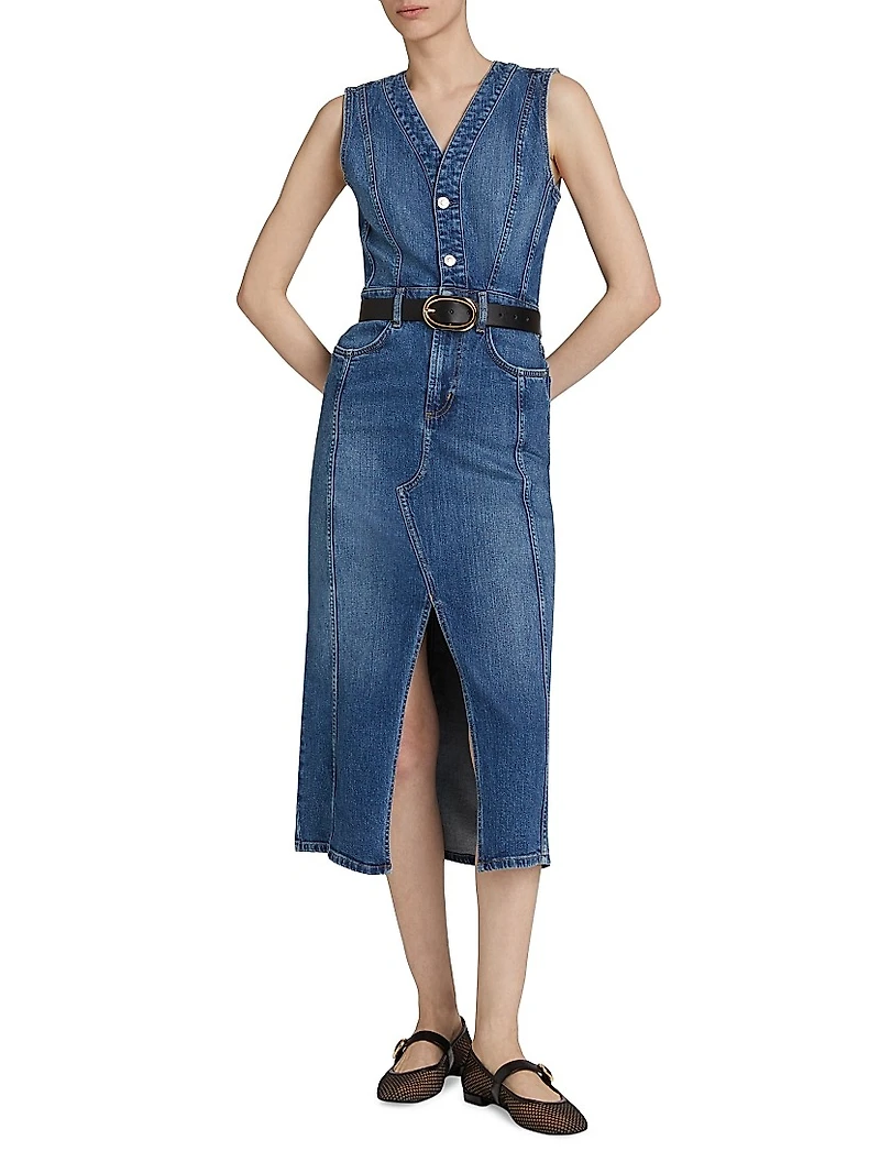 Westwood Denim Sleeveless Midi-Dress
