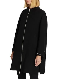 Salvia Wool-Blend Zip-Up Coat