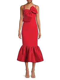 Patti Bow Flounce Midi-Dress