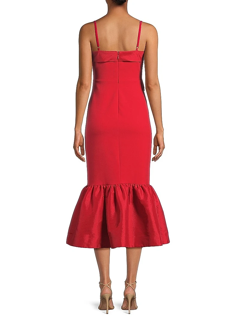 Patti Bow Flounce Midi-Dress